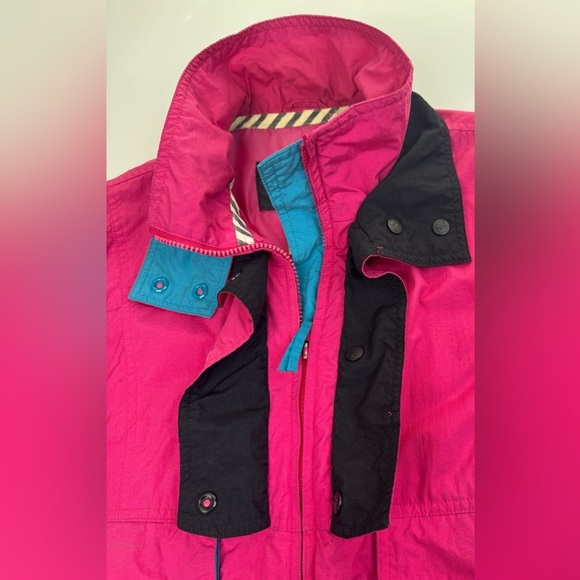 Helly Hansen VTG Late 80’s Neon Pink Ski Shell Jacket Womens Size Medium - Picture 4 of 11